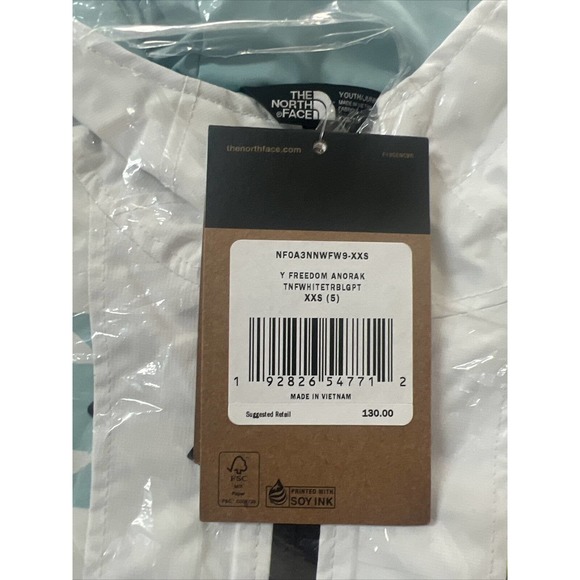 NWT The North Face Girls' Resolve Reflective Jacket, TNF White Tribal Size XXS - Picture 5 of 5